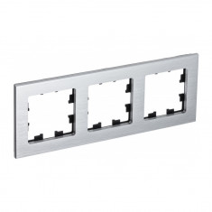 Рамка Schneider Electric Atlas Design Nature на 3 поста, серебро &mdash; Multielectrika