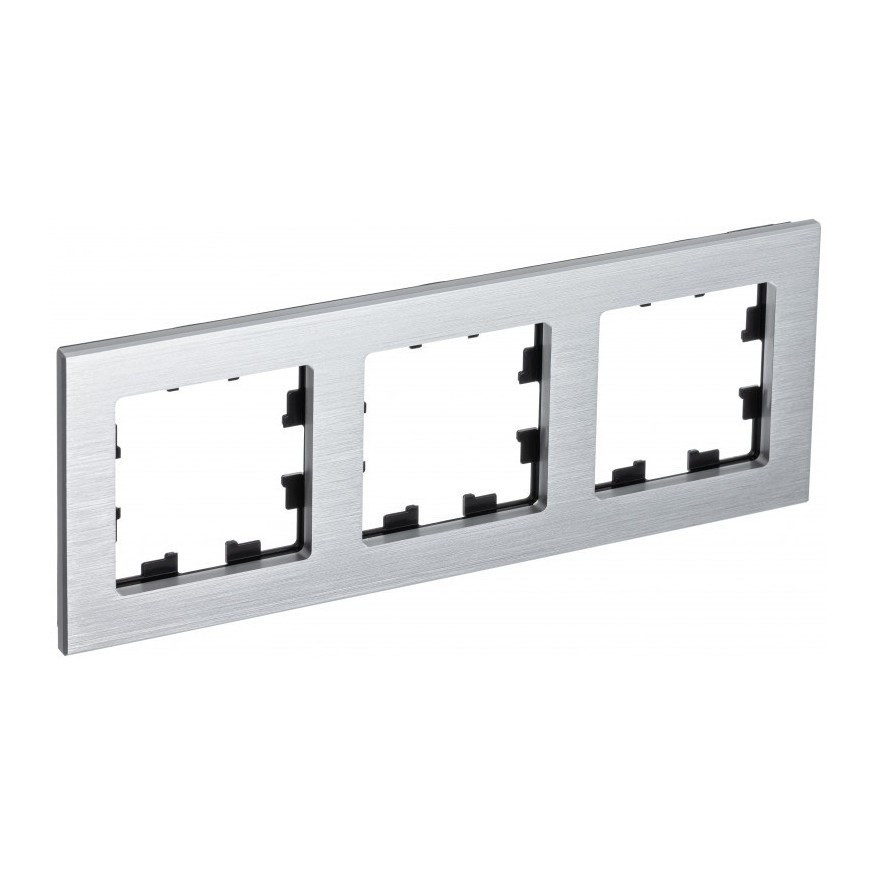 Рамка Schneider Electric Atlas Design Nature на 3 поста, серебро фото 1 — Multielectrika