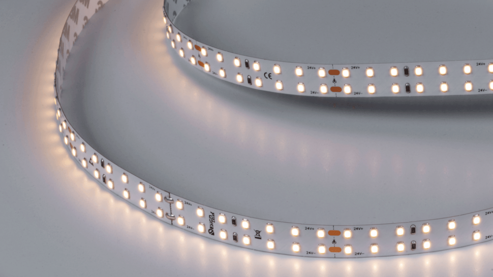 Лента светодиодная 2x DSG 2835 WW 196L-V24-IP33, 3000 K, 980 LED, 18W/m, 5000*15*2 mm, LUX фото 1 &mdash; Multielectrika