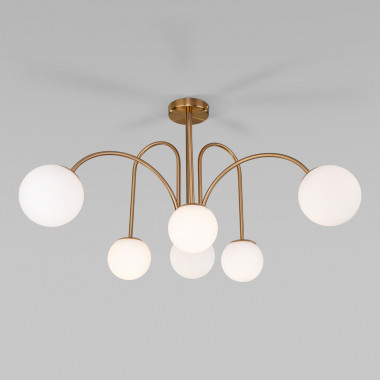 Умная потолочная люстра с плафонами 30177/6 латунь — Multielectrika