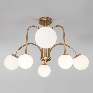 Умная потолочная люстра с плафонами 30177/6 латунь — Multielectrika