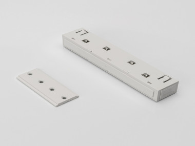 SY-LINK-CN-DS-WH, коннектор прямой для накладных шинопроводов, 48В, белый  — Multielectrika