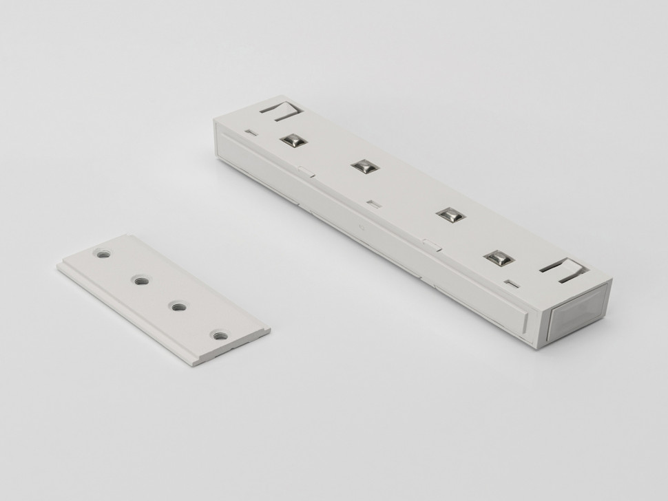 SY-LINK-CN-DS-WH, коннектор прямой для накладных шинопроводов, 48В, белый  фото 1 — Multielectrika