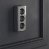Розетка тройная с заземлением и шторками Gallant графит рифленый W5073104 фото 2 &mdash; Multielectrika