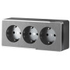 Розетка тройная с заземлением и шторками Gallant графит рифленый W5073104 фото 1 &mdash; Multielectrika