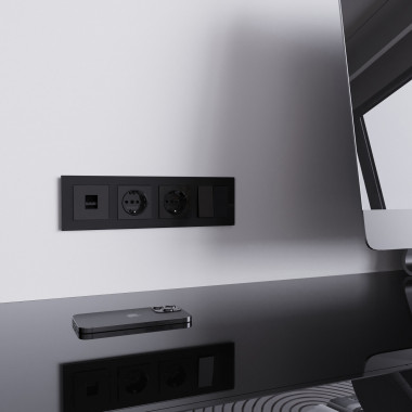 Розетка Ethernet RJ-45 (черный акрил) W1181048 &mdash; Multielectrika