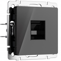 Розетка Ethernet RJ-45 (черный акрил) W1181048 &mdash; Multielectrika