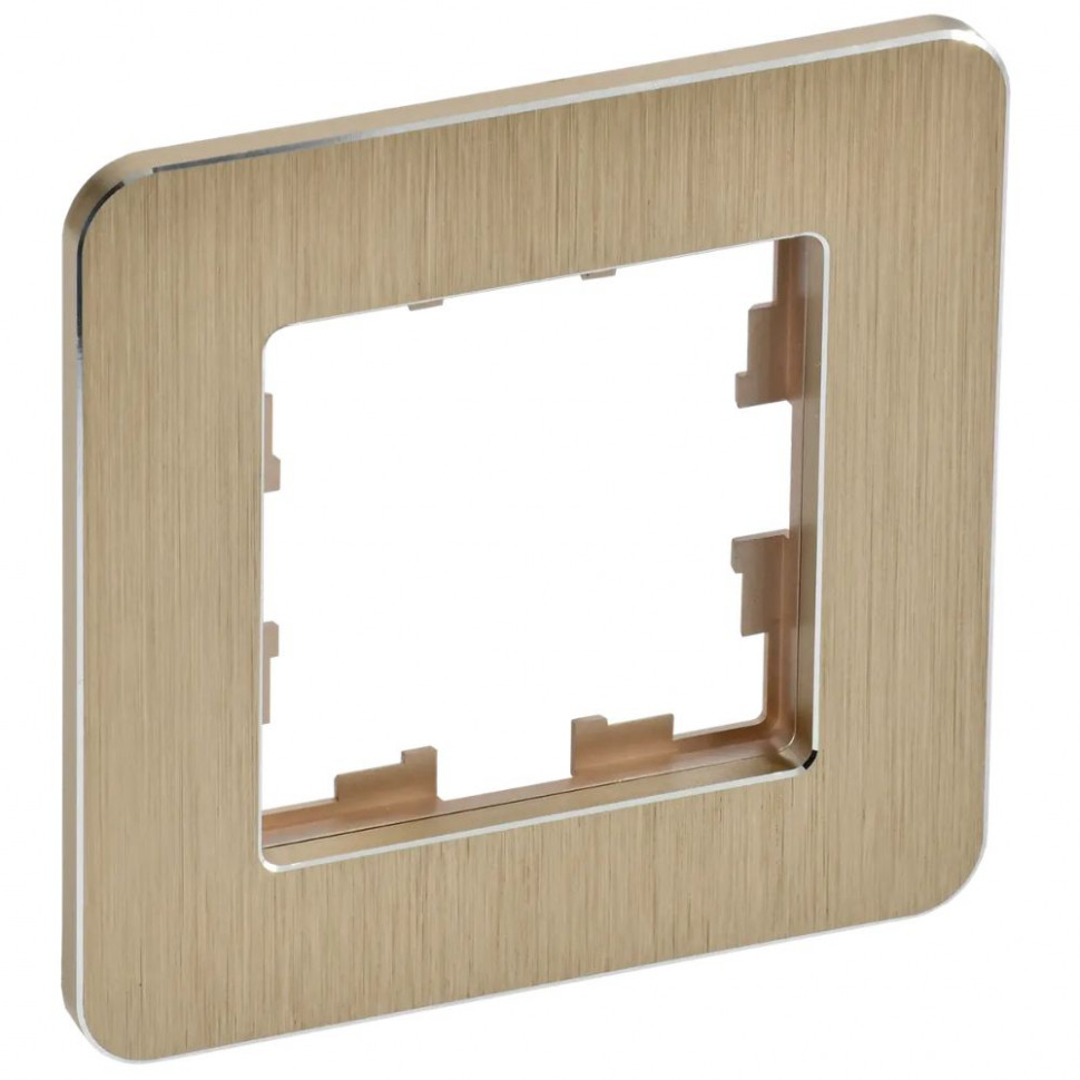 Рамка на 1 пост IEK Brite РУ-1-1-Бр металл шампань RE AL фото 1 — Multielectrika