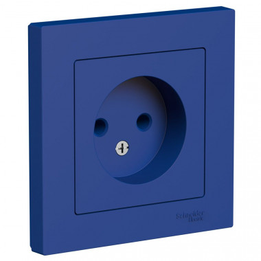 Розетка силовая Systeme Electric AtlasDesign без заземления, в сборе, 16А, аквамарин — Multielectrika