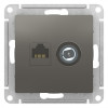 Розетка TV+RJ-45 Schneider Electric Atlas Design сталь фото 2 — Multielectrika