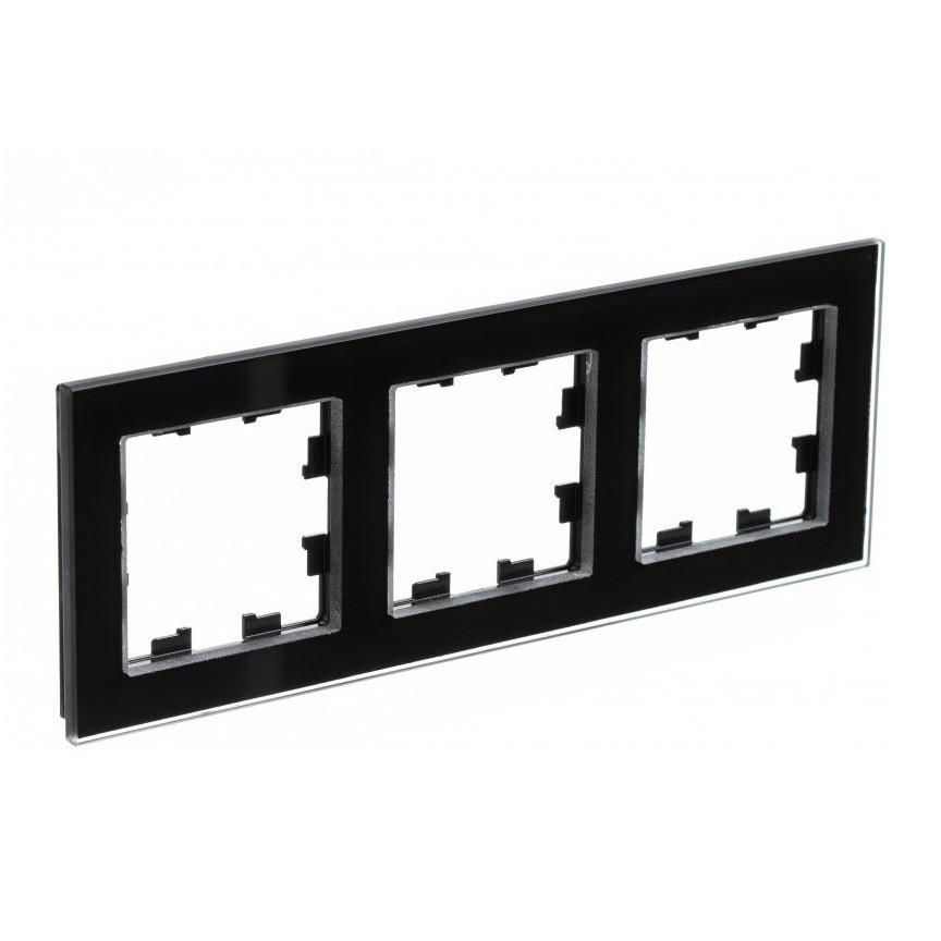 Рамка Schneider Electric Atlas Design Nature на 3 поста, черное стекло фото 1 — Multielectrika