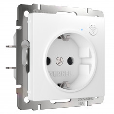 Умная  встраиваемая розетка с заземлением с защитными шторками (белый) W1171601 &mdash; Multielectrika