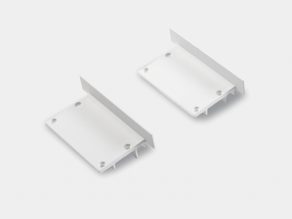 Заглушки LE6332-W-ECS белые для профиля LE.6332-W (комплект, 2 шт) фото 1 — Multielectrika