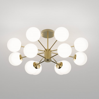 Потолочный светильник со стеклянными плафонами 502002/12 латунь &mdash; Multielectrika