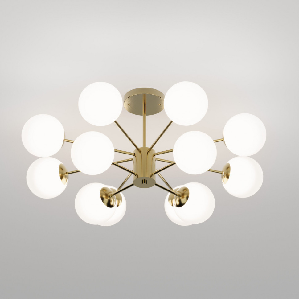 Потолочный светильник со стеклянными плафонами 502002/12 латунь фото 1 &mdash; Multielectrika