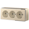Розетка тройная с заземлением и шторками Gallant шампань рифленый W5073110 фото 1 &mdash; Multielectrika