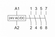 Контактор модульный (Ампер-25 / Волт-24 АС/DC / Контакт-4NO) ST25-40-24 &mdash; Multielectrika