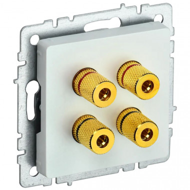 Аудиорозетка 4-местная IEK Brite РА10-БрЖ жемчуг — Multielectrika