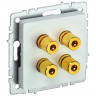 Аудиорозетка 4-местная IEK Brite РА10-БрЖ жемчуг