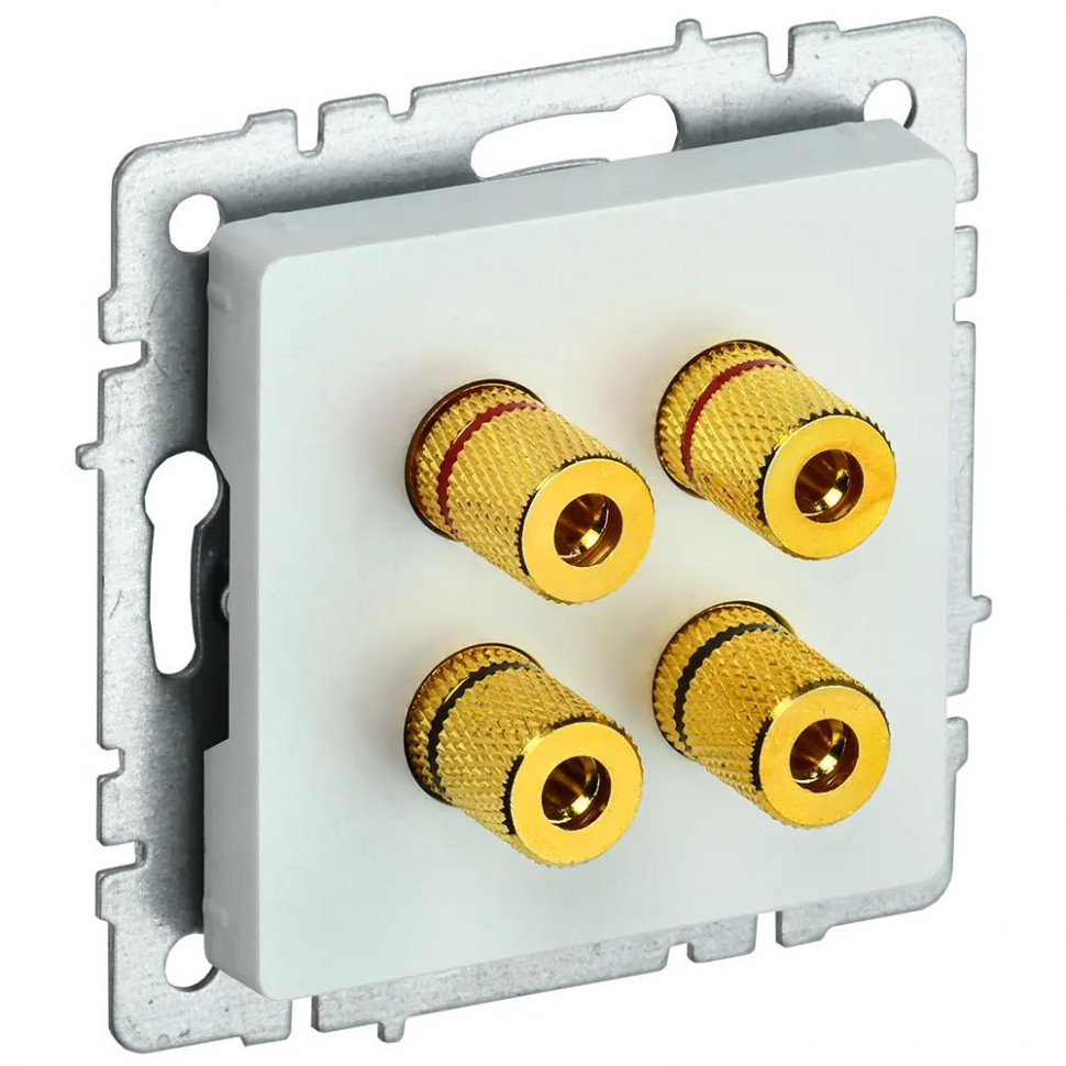 Аудиорозетка 4-местная IEK Brite РА10-БрЖ жемчуг фото 1 — Multielectrika
