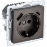 Розетка с заземлением с защитными шторками 16А с USB A+C 18Вт IEK Brite РЮш11-1-БрТБ темная бронза