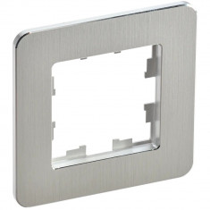 Рамка на 1 пост IEK Brite РУ-1-1-Бр металл алюминий RE AL &mdash; Multielectrika