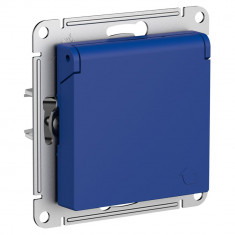 Розетка силовая Systeme Electric AtlasDesign со шторками и крышкой, 16А, аквамарин &mdash; Multielectrika