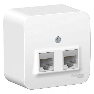 Розетка двойная RJ45, кат.5E Systeme Electric Blanca белая — Multielectrika