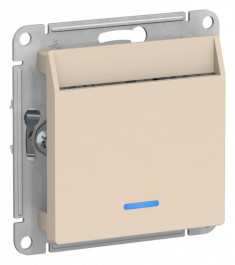 Выключатель для гостиниц Schneider Electric Atlas Design с подсветкой, бежевый &mdash; Multielectrika
