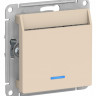 Выключатель для гостиниц Schneider Electric Atlas Design с подсветкой, бежевый