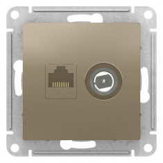 Розетка TV+RJ-45 Schneider Electric Atlas Design шампань &mdash; Multielectrika