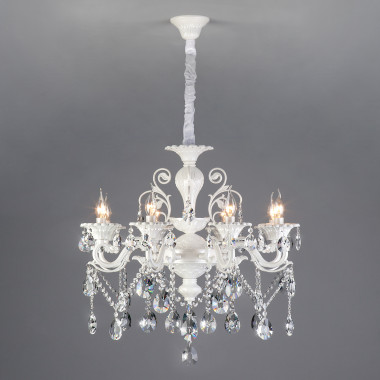 Подвесная люстра с хрусталем 294/8 белый — Multielectrika
