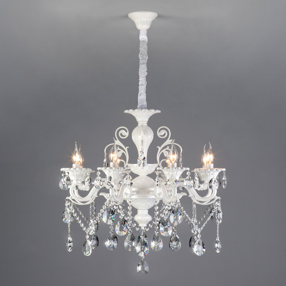 Подвесная люстра с хрусталем 294/8 белый фото 1 — Multielectrika