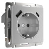 Розетка с заземлением, шторками и USB тип A+C (серебряный рифленый) W1171709 фото 1 — Multielectrika