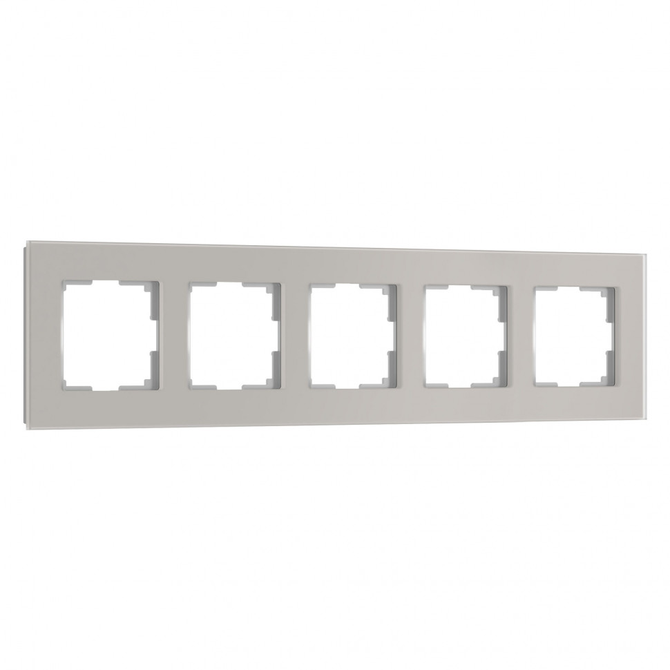 Рамка из стекла на 5 постов Senso дымчатый soft-touch W0053117 фото 1 &mdash; Multielectrika