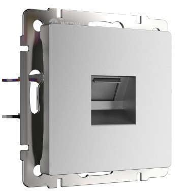 Розетка Ethernet RJ-45 (серебряный матовый) W1181065 — Multielectrika