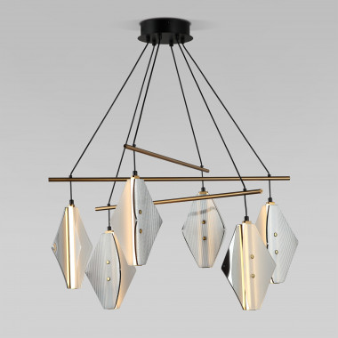 Подвесной светодиодный светильник со стеклянными плафонами 301054 LED латунь — Multielectrika