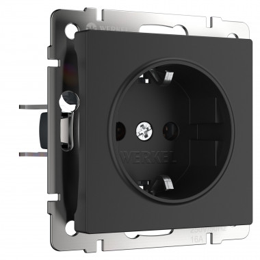 Розетка с заземлением (черный матовый) W1171008 — Multielectrika