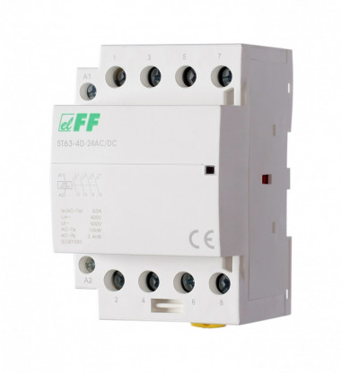 Контактор модульный (Ампер-63 / Волт-24 АС/DC / Контакт-4NO) ST63-40-24 — Multielectrika
