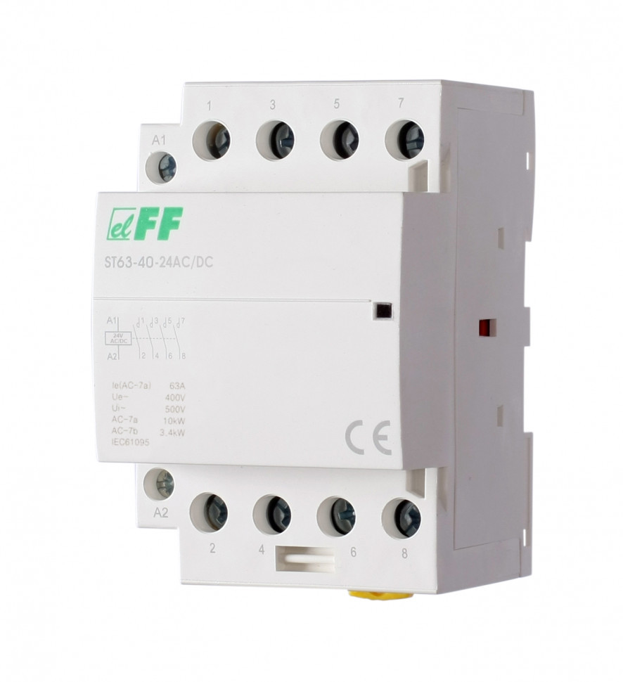 Контактор модульный (Ампер-63 / Волт-24 АС/DC / Контакт-4NO) ST63-40-24 фото 1 — Multielectrika