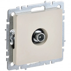 Розетка TV проходная IEK Brite РТВ10-0-БрКр бежевая &mdash; Multielectrika