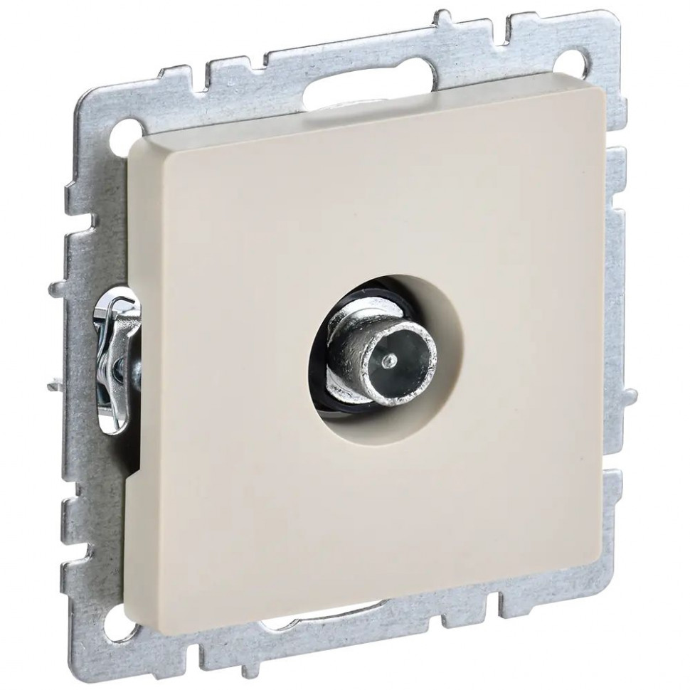 Розетка TV проходная IEK Brite РТВ10-0-БрКр бежевая фото 1 — Multielectrika