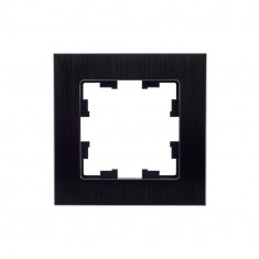 Рамка на 1 пост IEK Brite РУ-1-1-БрЧ металл черный &mdash; Multielectrika