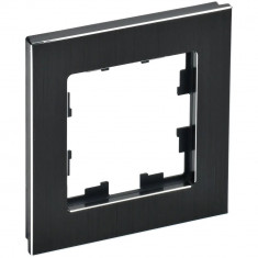 Рамка на 1 пост IEK Brite РУ-1-1-БрЧ металл черный &mdash; Multielectrika