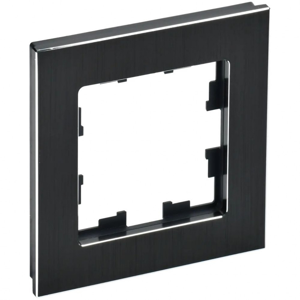 Рамка на 1 пост IEK Brite РУ-1-1-БрЧ металл черный фото 1 — Multielectrika