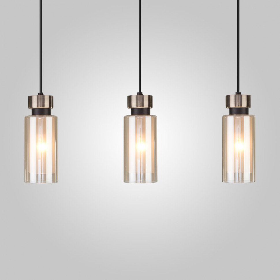 Подвесной светильник со стеклянными плафонами 50115/3 черный фото 1 — Multielectrika