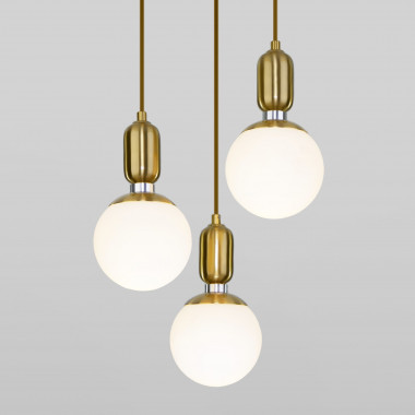 Подвесной светильник со стеклянными плафонами 50151/3 латунь — Multielectrika