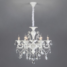 Подвесная люстра с хрусталем 294/6 белый &mdash; Multielectrika