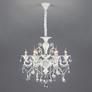 Подвесная люстра с хрусталем 294/6 белый — Multielectrika