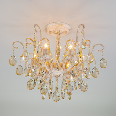 Люстра с хрусталем 10022/6 белый с золотом — Multielectrika